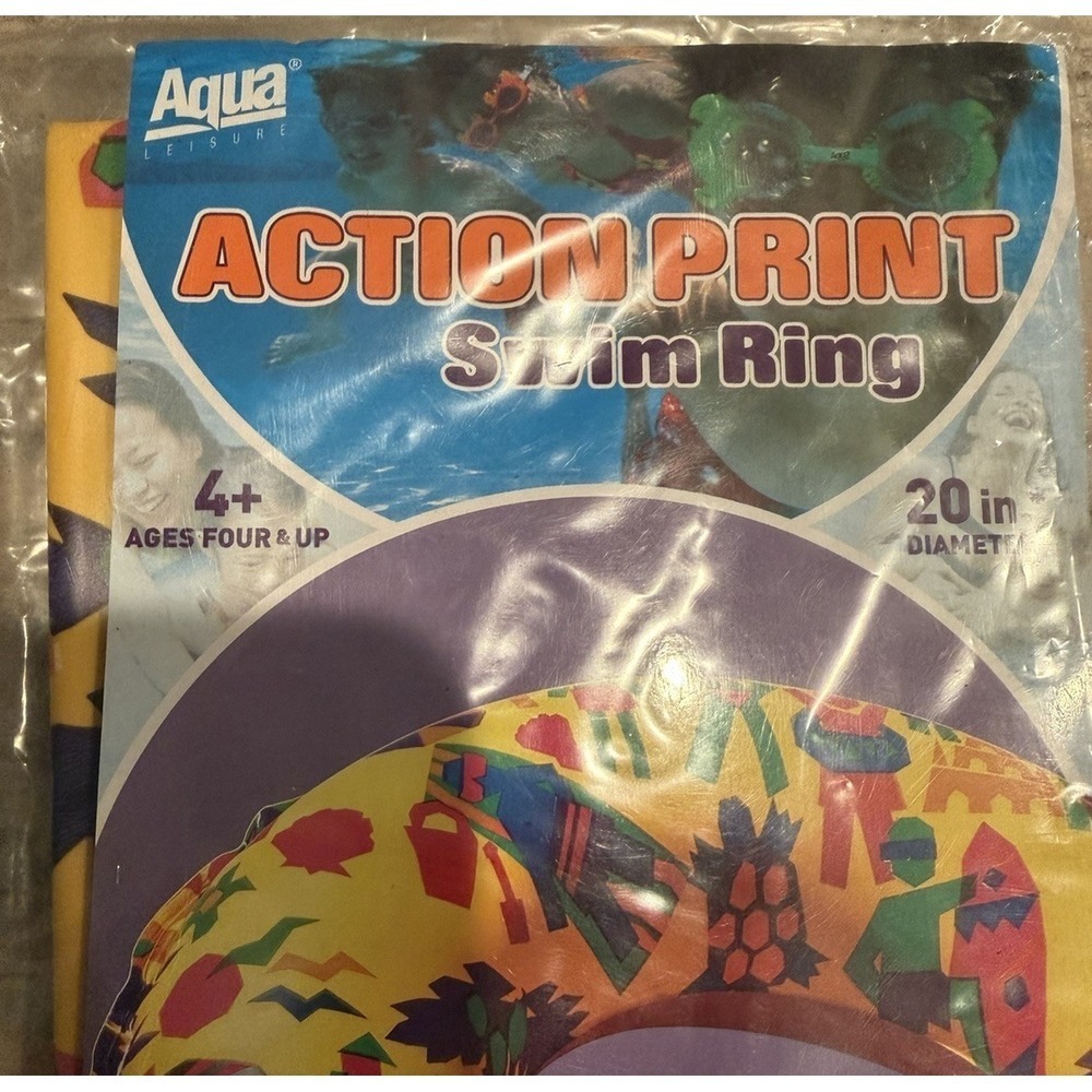 Aqua Leisure Action Print Bright Colors Summer Pool Party Toys 90's Vibes 2010 - Picture 2 of 3